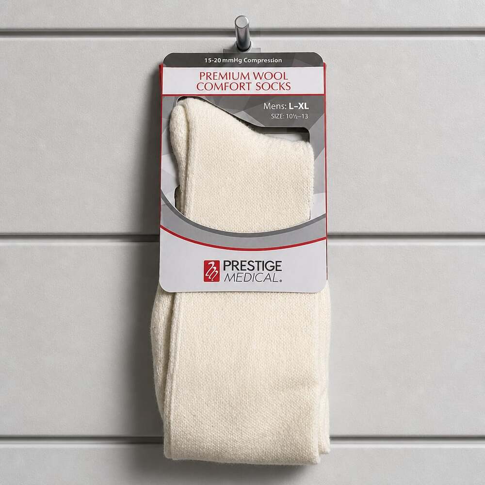 Prestige Medical Premium Wool Comfort Socks Men's L-XL (Size 10.5-13) 15-20mmHg